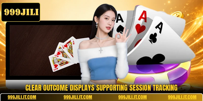 Clear outcome displays supporting session tracking