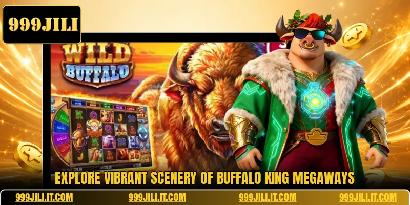 Explore vibrant scenery of Buffalo King Megaways